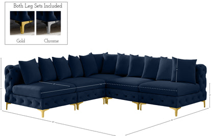 Westmount Navy Velvet Modular Sectional Sec5B