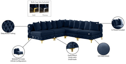 Westmount Navy Velvet Modular Sectional Sec5B