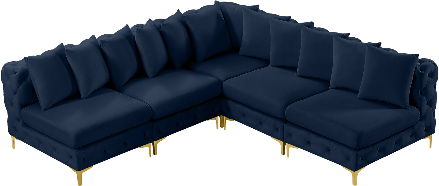 westmount navy velvet modular sectional sec5b