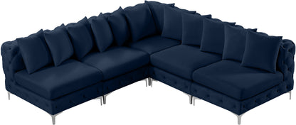 Westmount Navy Velvet Modular Sectional Sec5B