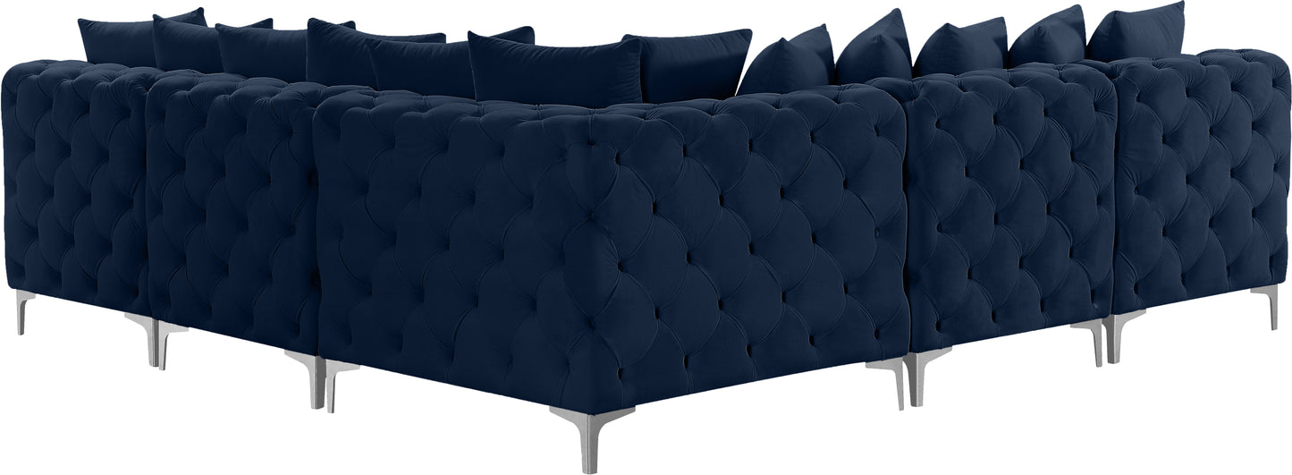 westmount navy velvet modular sectional sec5b