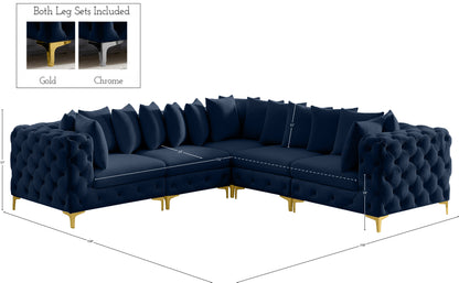 Westmount Navy Velvet Modular Sectional Sec5C