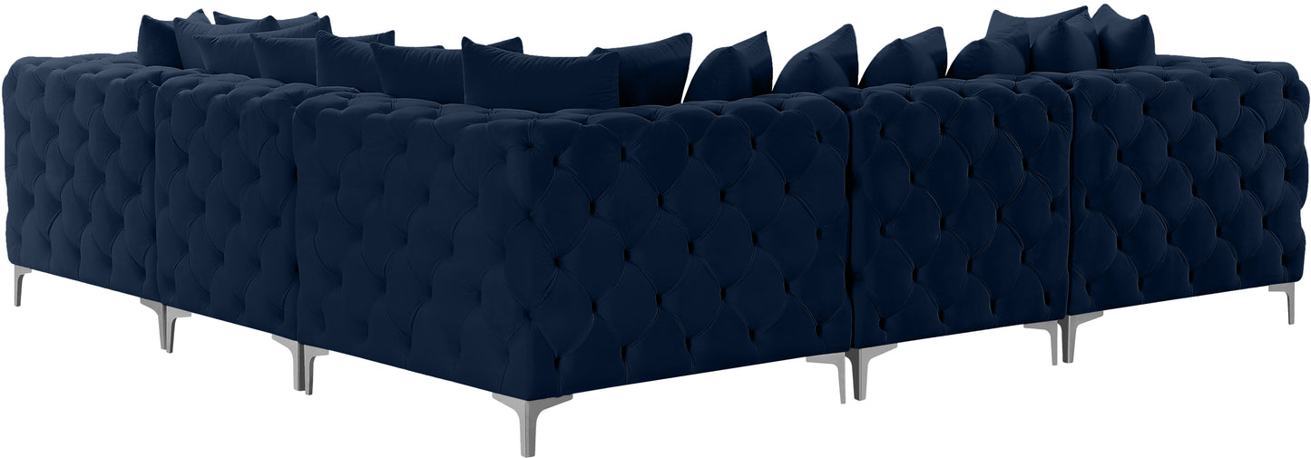 westmount navy velvet modular sectional sec5c