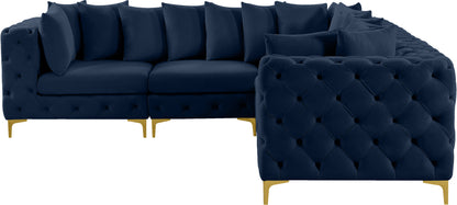 Westmount Navy Velvet Modular Sectional Sec5C