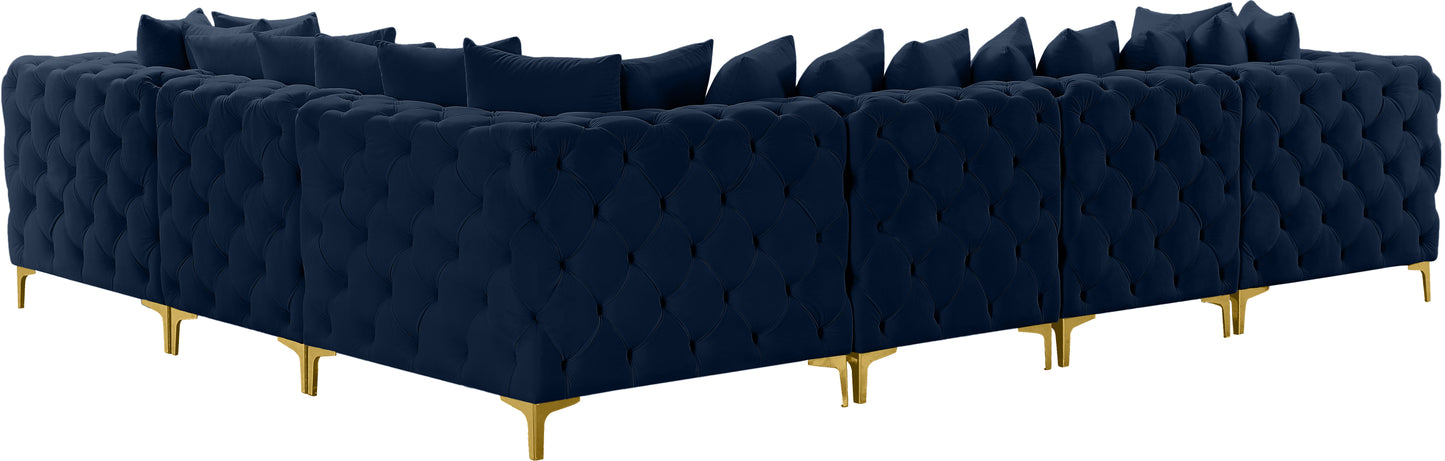 westmount navy velvet modular sectional sec6a