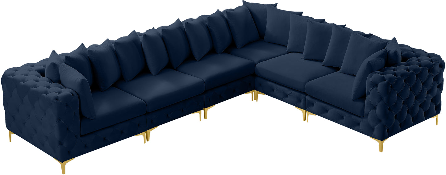 westmount navy velvet modular sectional sec6a