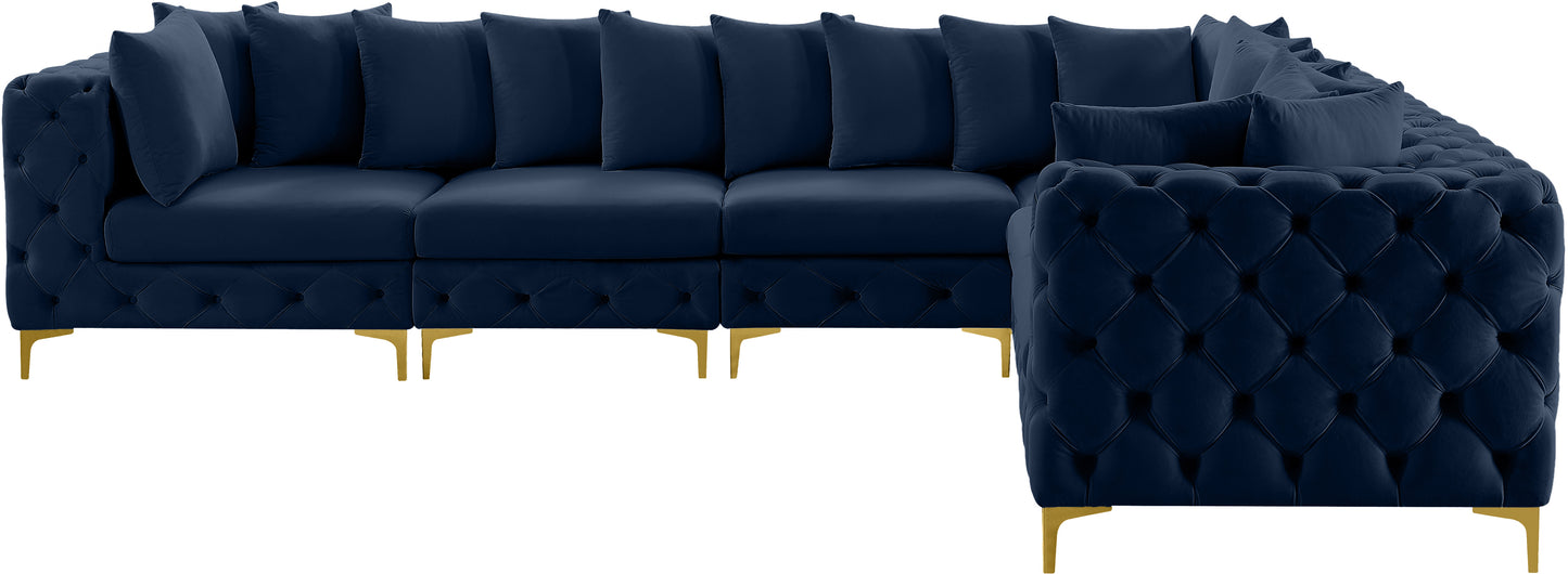 westmount navy velvet modular sectional sec6a