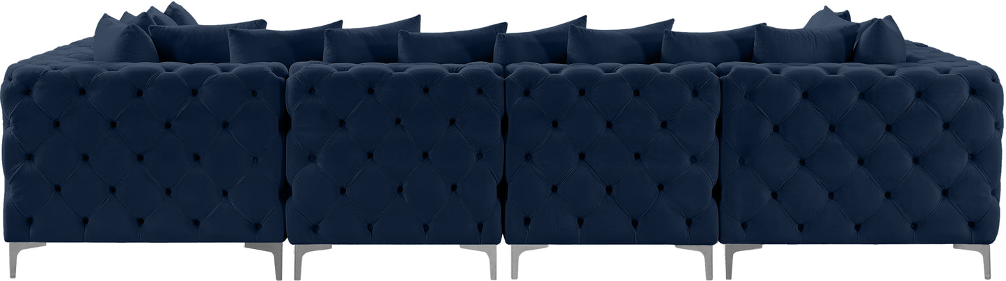 westmount navy velvet modular sectional sec6b