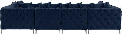 Westmount Navy Velvet Modular Sectional Sec6B