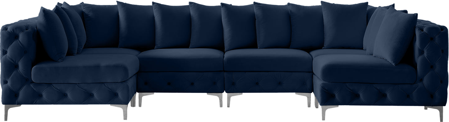 westmount navy velvet modular sectional sec6b