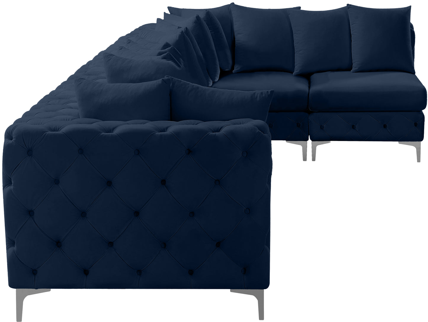 westmount navy velvet modular sectional sec6c