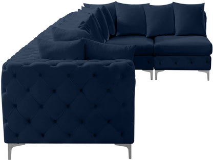 Westmount Navy Velvet Modular Sectional Sec6C