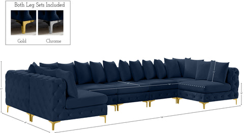 Westmount Navy Velvet Modular Sectional Sec7A