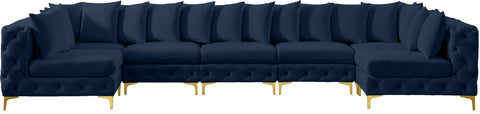 Westmount Navy Velvet Modular Sectional Sec7A
