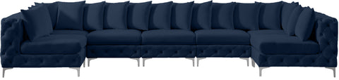 Westmount Navy Velvet Modular Sectional Sec7A