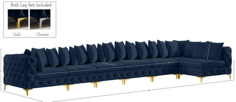 Westmount Navy Velvet Modular Sectional Sec7B