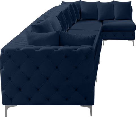 Westmount Navy Velvet Modular Sectional Sec7B