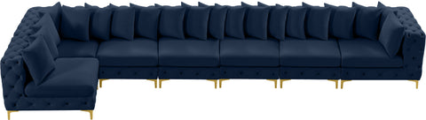 Westmount Navy Velvet Modular Sectional Sec7B