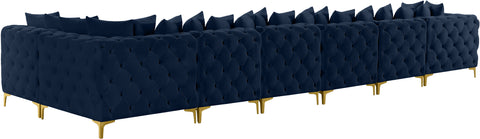 Westmount Navy Velvet Modular Sectional Sec7B