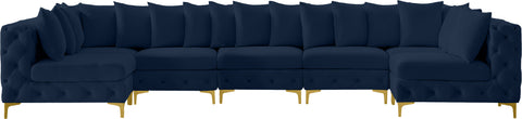 Westmount Navy Velvet Modular Sectional Sec7C