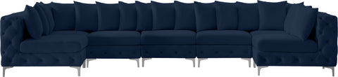 Westmount Navy Velvet Modular Sectional Sec7C