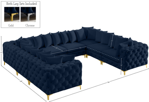 Westmount Navy Velvet Modular Sectional Sec8A