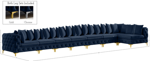 Westmount Navy Velvet Modular Sectional Sec8B