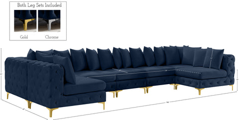 Westmount Navy Velvet Modular Sectional Sec8C