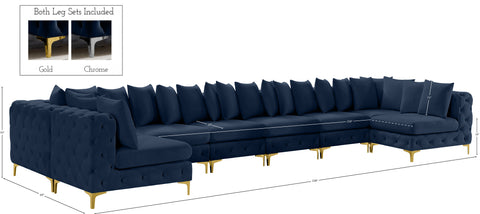 Westmount Navy Velvet Modular Sectional Sec9A