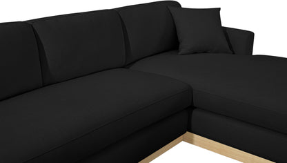 Alta Black Linen Textured Fabric 3pc. Sectional (3 Boxes) Sectional