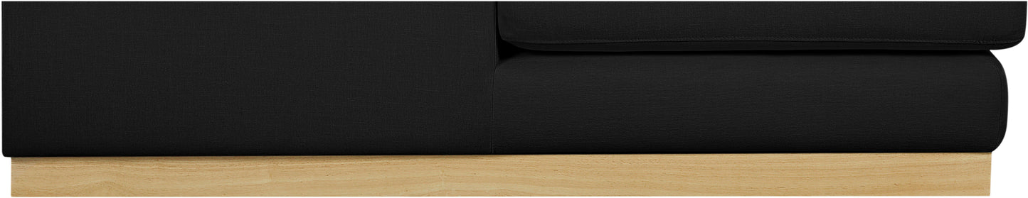 alta black linen textured fabric 3pc. sectional (3 boxes) sectional