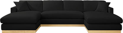 Alta Black Linen Textured Fabric 3pc. Sectional (3 Boxes) Sectional