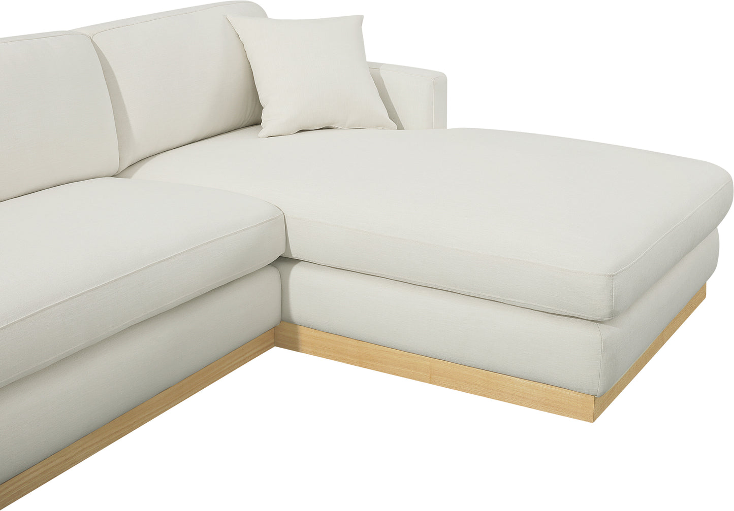 alta cream linen textured fabric 3pc. sectional (3 boxes) sectional