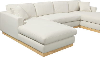 Alta Cream Linen Textured Fabric 3pc. Sectional (3 Boxes) Sectional