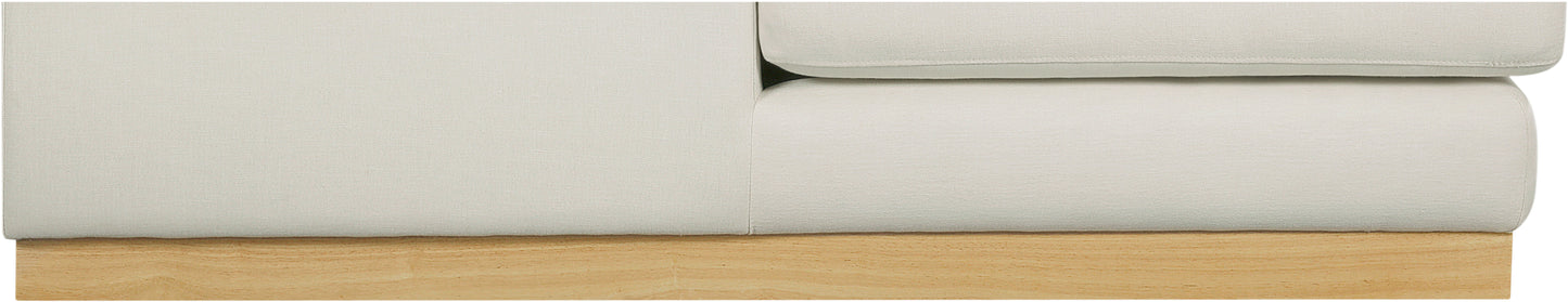 ghost cream linen textured fabric 3pc. sectional (3 boxes)