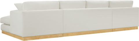 Alta Cream Linen Textured Fabric 3pc. Sectional (3 Boxes) Sectional