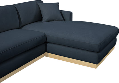 Alta Navy Linen Textured Fabric 3pc. Sectional (3 Boxes) Sectional