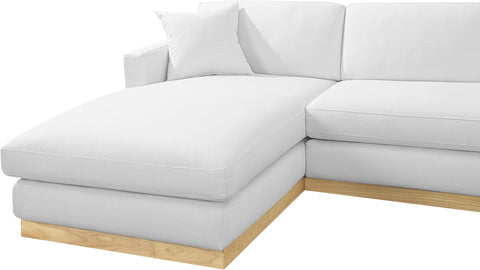 Alta White Linen Textured Fabric 3pc. Sectional (3 Boxes) Sectional