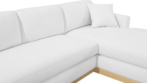 Alta White Linen Textured Fabric 3pc. Sectional (3 Boxes) Sectional