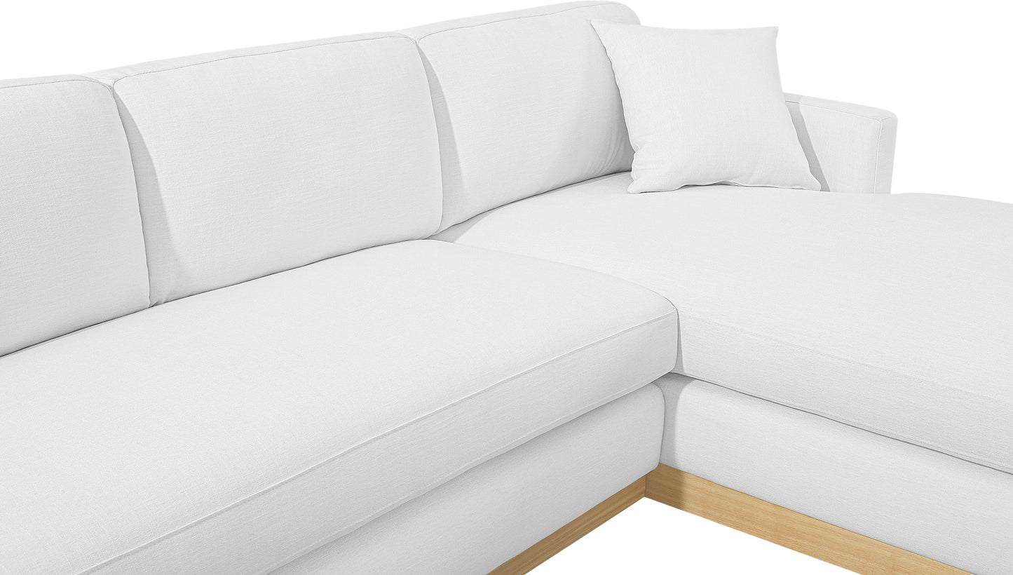 ghost white linen textured fabric 3pc. sectional (3 boxes)