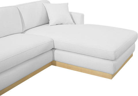Alta White Linen Textured Fabric 3pc. Sectional (3 Boxes) Sectional