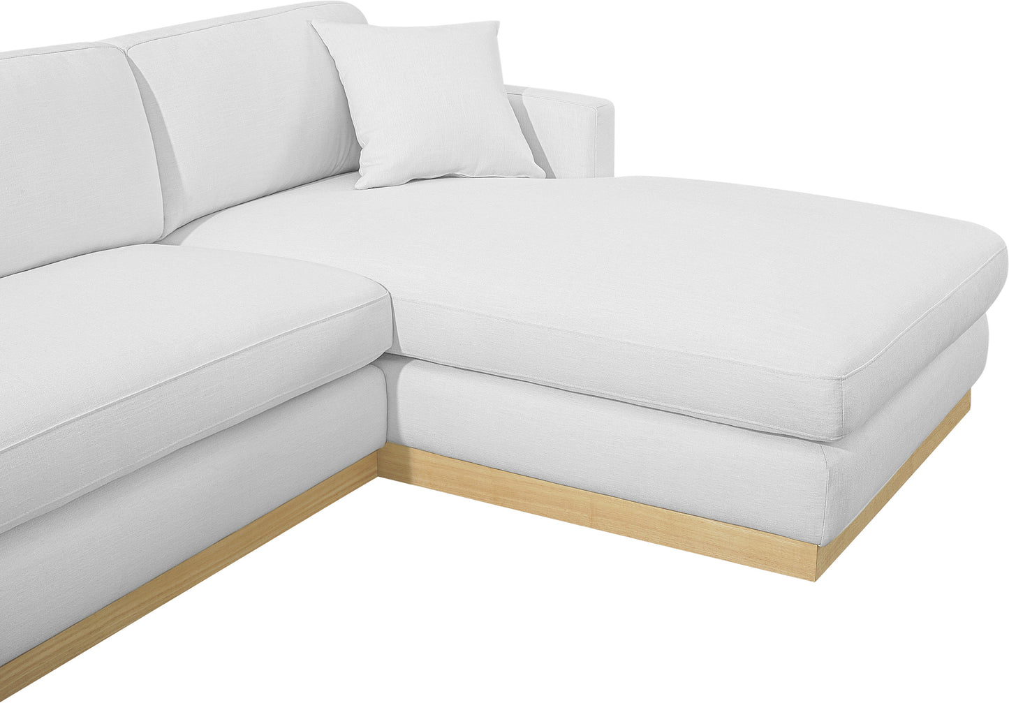 ghost white linen textured fabric 3pc. sectional (3 boxes)