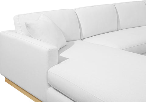 Alta White Linen Textured Fabric 3pc. Sectional (3 Boxes) Sectional