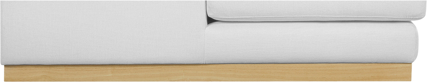 ghost white linen textured fabric 3pc. sectional (3 boxes)