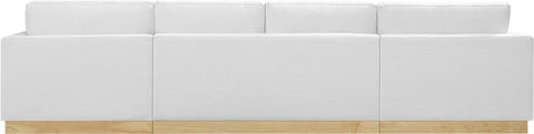 Ghost White Linen Textured Fabric 3pc. Sectional (3 Boxes)