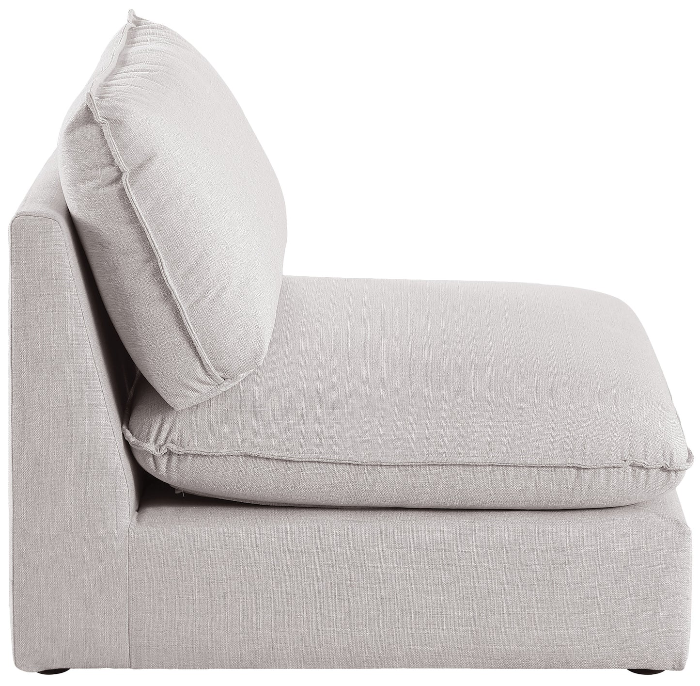 winston beige durable linen textured armless chair armless