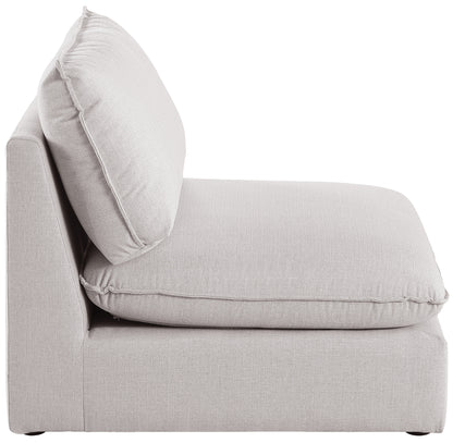 Winston Beige Durable Linen Textured Armless Chair Armless