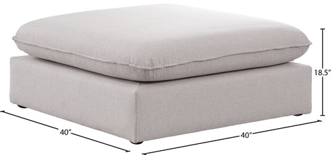 Winston Beige Durable Linen Textured Ottoman Ott