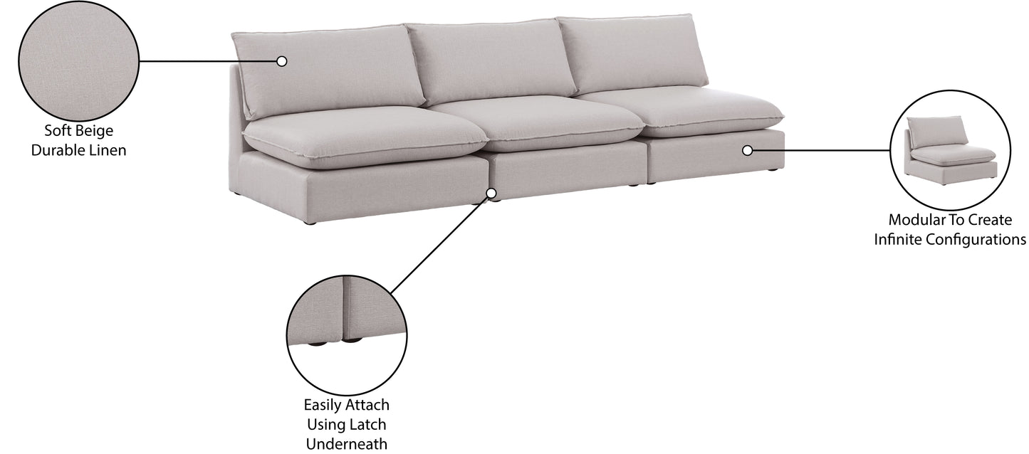 winston beige durable linen textured modular sofa s120a