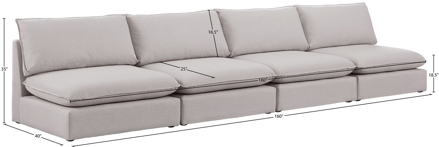 winston beige durable linen textured modular sofa s160a